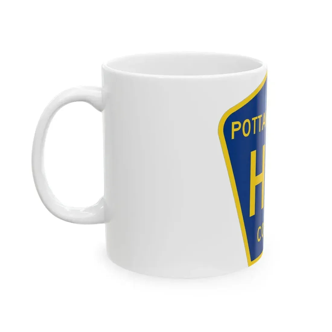 Pottawattamie County H10 (Iowa) (Road Sign) White Coffee Mug - Go Mug Yourself