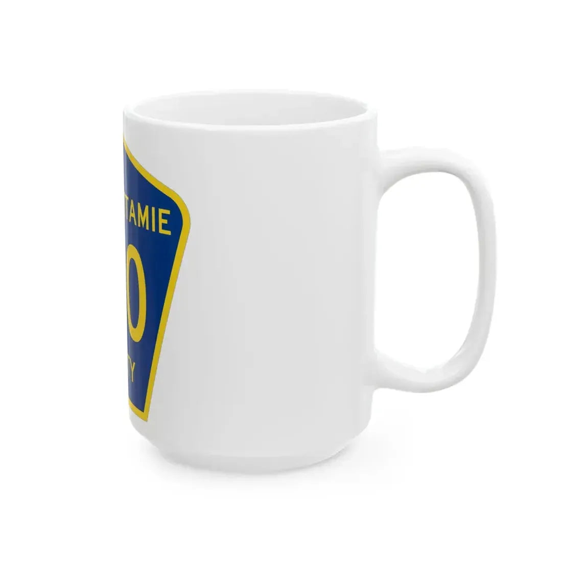 Pottawattamie County H10 (Iowa) (Road Sign) White Coffee Mug - Go Mug Yourself