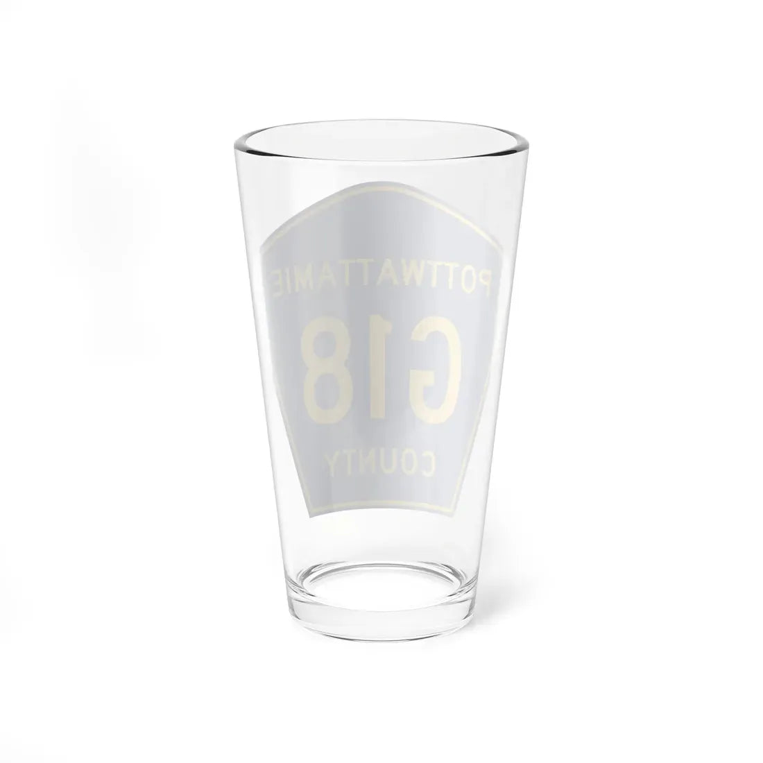 Pottawattamie County Route G18 IA (Iowa) (Road Sign) Pint Glass 16oz - Go Mug Yourself