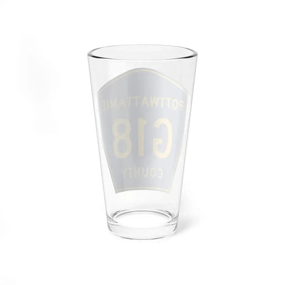 Pottawattamie County Route G18 IA (Iowa) (Road Sign) Pint Glass 16oz - Go Mug Yourself