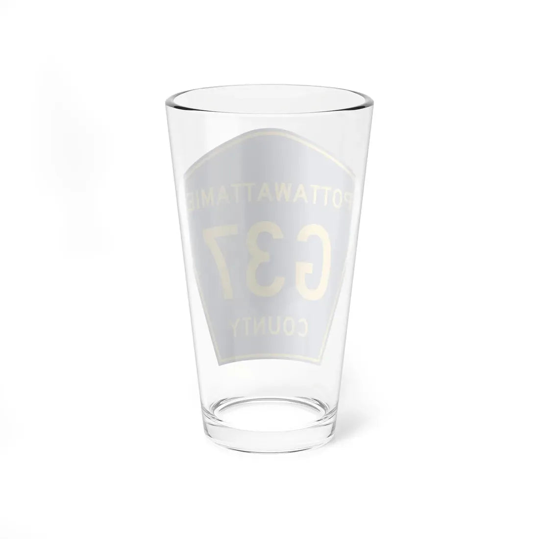 Pottawattamie County Route G37 IA (Iowa) (Road Sign) Pint Glass 16oz - Go Mug Yourself