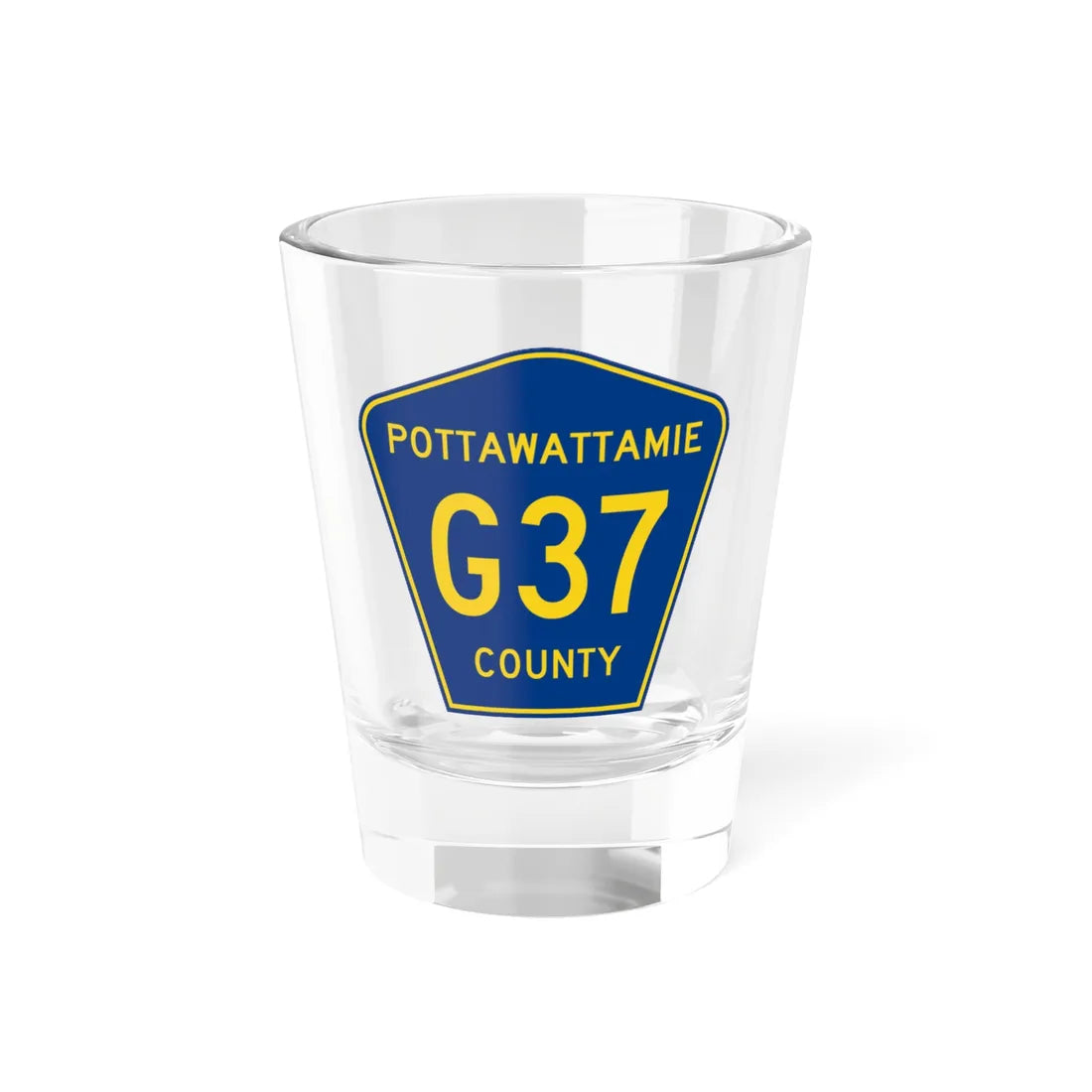 Pottawattamie County Route G37 IA (Iowa) (Road Sign) Shot Glass 1.5oz 1.5oz - Go Mug Yourself