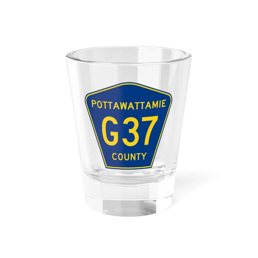Pottawattamie County Route G37 IA (Iowa) (Road Sign) Shot Glass 1.5oz 1.5oz - Go Mug Yourself