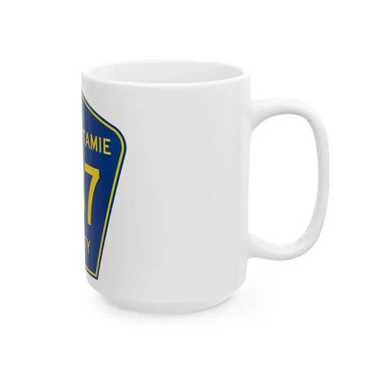 Pottawattamie County Route G37 IA (Iowa) (Road Sign) White Coffee Mug - Go Mug Yourself