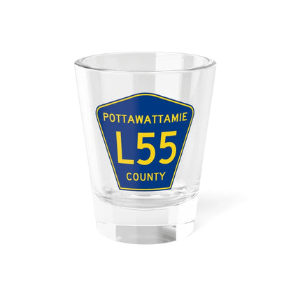 Pottawattamie County Route L55 IA (Iowa) (Road Sign) Shot Glass 1.5oz 1.5oz - Go Mug Yourself