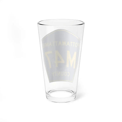 Pottawattamie County Route M47 IA (Iowa) (Road Sign) Pint Glass 16oz - Go Mug Yourself