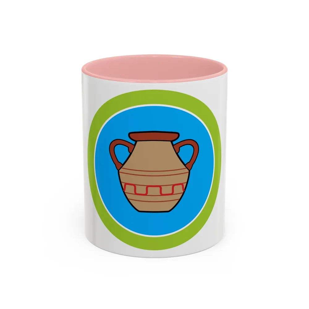 Pottery (Boy Scout Merit Badge) Accent Coffee Mug-11oz-Pink-Go Mug Yourself