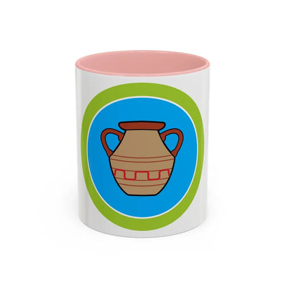 Pottery (Boy Scout Merit Badge) Accent Coffee Mug-11oz-Pink-Go Mug Yourself