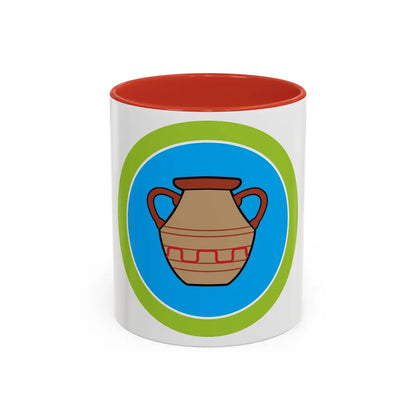 Pottery (Boy Scout Merit Badge) Accent Coffee Mug-11oz-Red-Go Mug Yourself