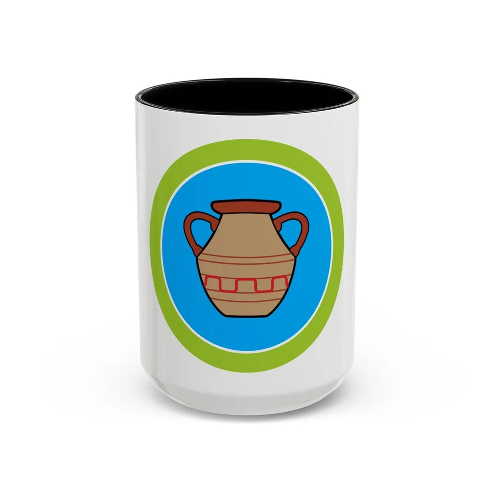 Pottery (Boy Scout Merit Badge) Accent Coffee Mug-15oz-Black-Go Mug Yourself