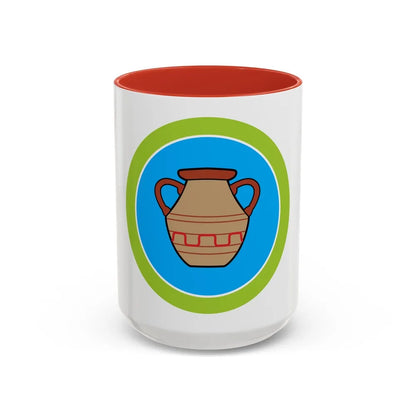 Pottery (Boy Scout Merit Badge) Accent Coffee Mug-15oz-Red-Go Mug Yourself