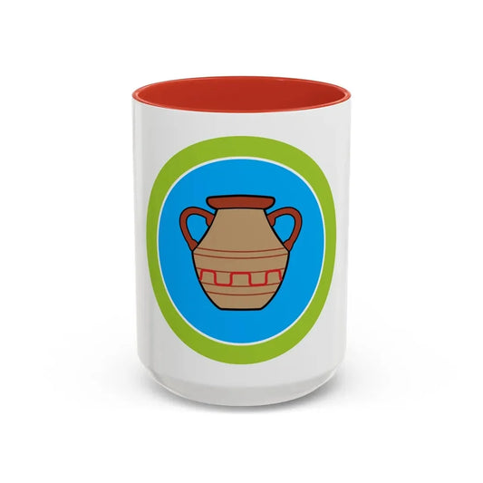 Pottery (Boy Scout Merit Badge) Accent Coffee Mug 15oz Red - Go Mug Yourself