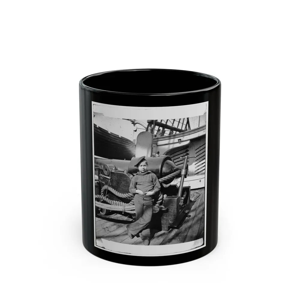 Powder Monkey By Gun Of U.S.S. New Hampshire Off Charleston, S.C. (U.S. Civil War) Black Coffee Mug-11oz-Go Mug Yourself