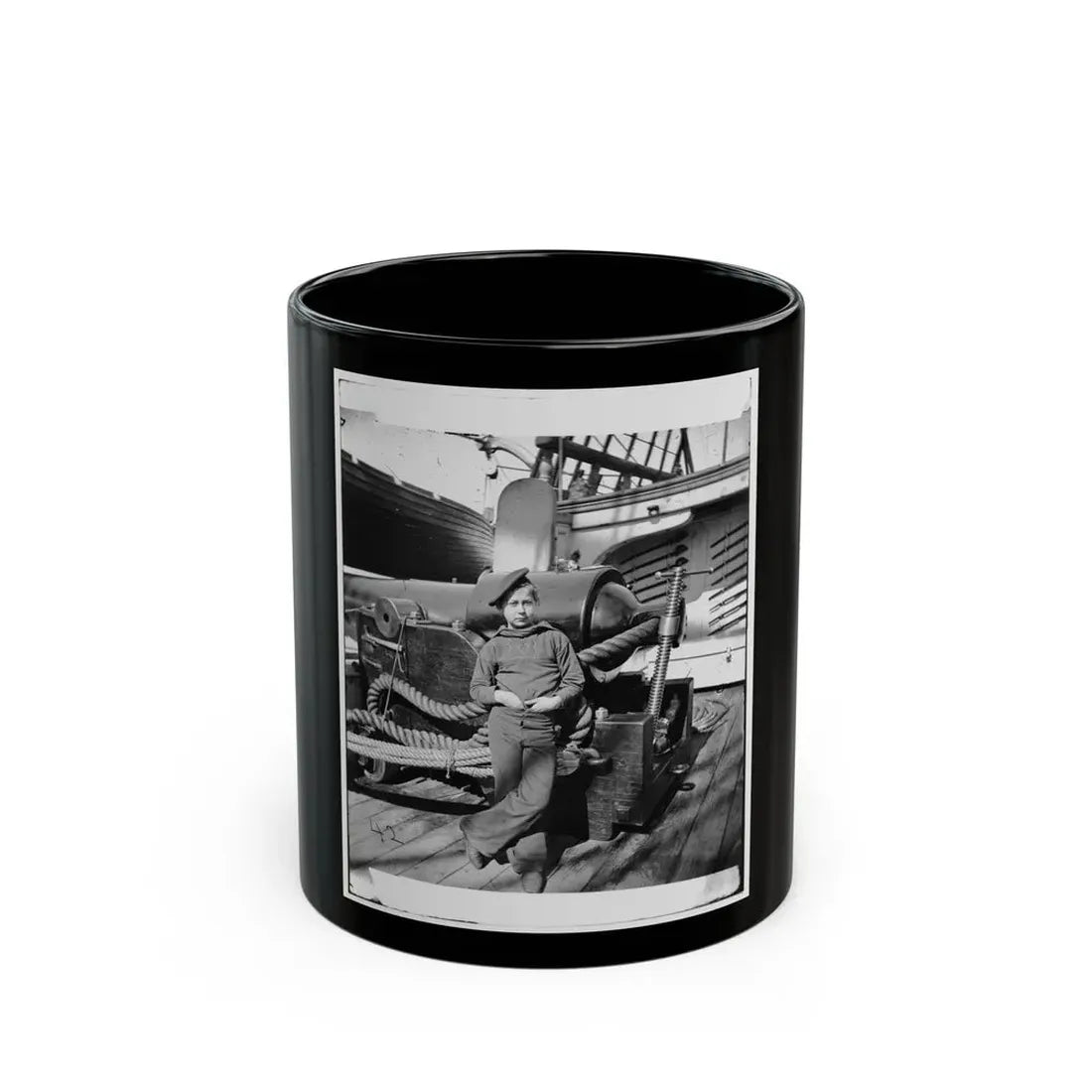 Powder Monkey By Gun Of U.S.S. New Hampshire Off Charleston, S.C. (U.S. Civil War) Black Coffee Mug 11oz - Go Mug Yourself