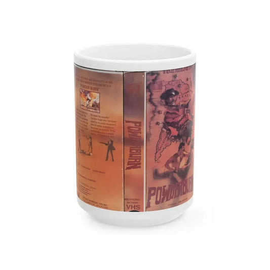 POWDERBURN (VHS COVER) - White Coffee Mug 15oz - Go Mug Yourself
