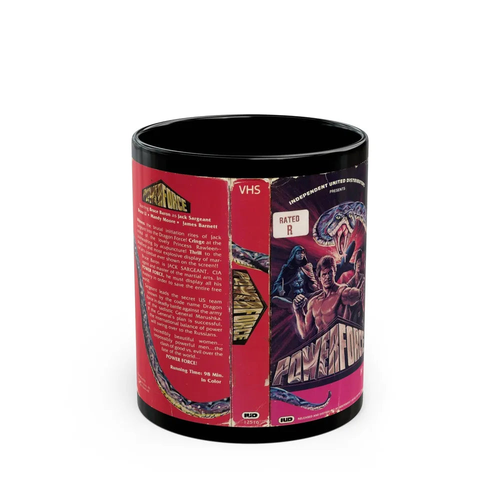 POWER FORCE (VHS COVER) - Black Coffee Mug-11oz-Go Mug Yourself