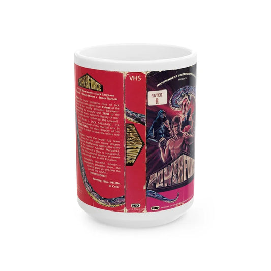 POWER FORCE (VHS COVER) - White Coffee Mug-15oz-Go Mug Yourself