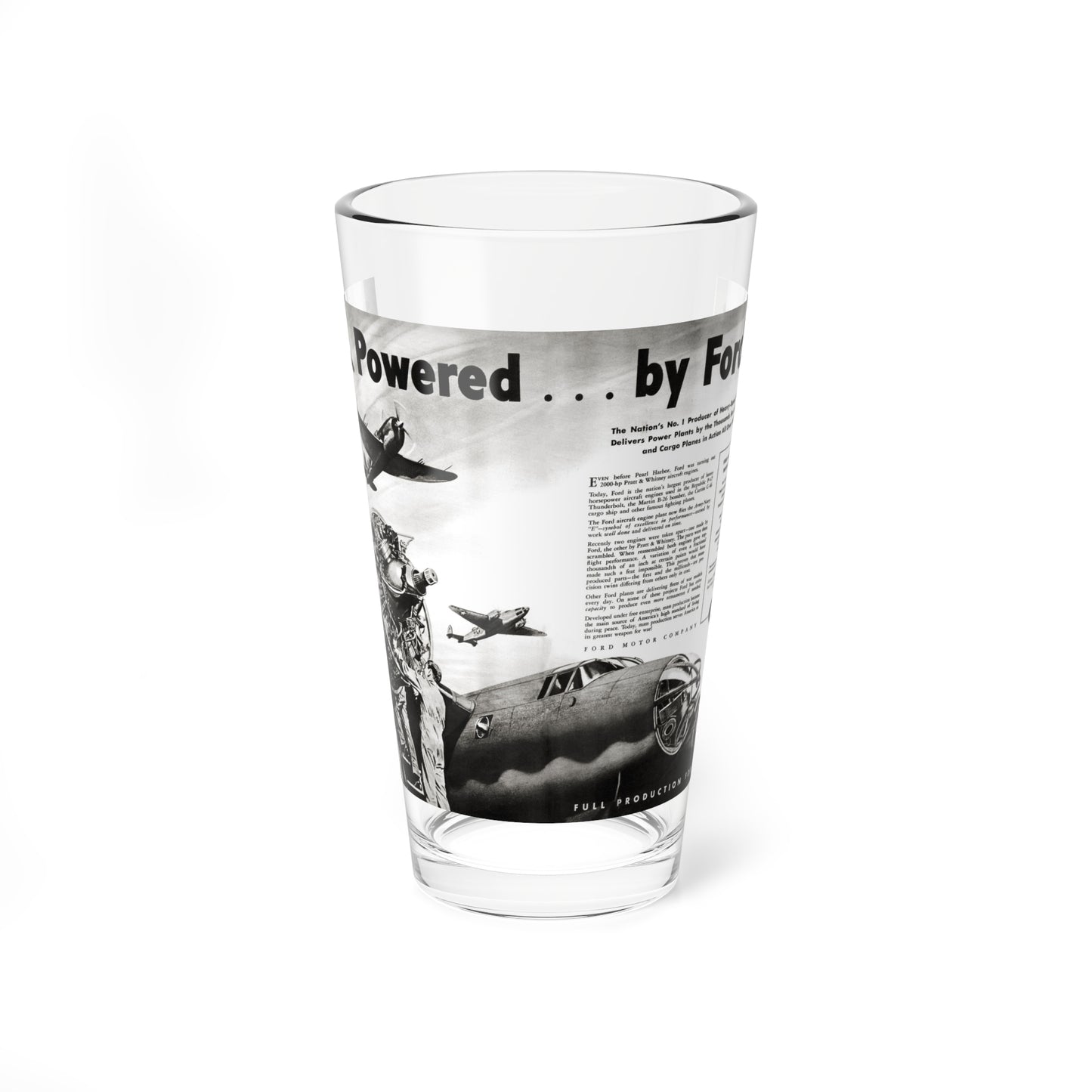 Powered ... by Ford, Liberty, June 26, 1943 (Magazine Illustration) Pint Glass 16oz-16oz-Go Mug Yourself