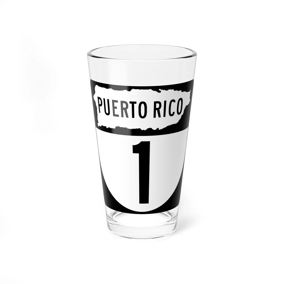 PR old 1 (Puerto Rico) (Road Sign) Pint Glass 16oz 16oz - Go Mug Yourself
