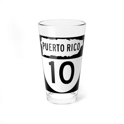 PR old 10 (Puerto Rico) (Road Sign) Pint Glass 16oz 16oz - Go Mug Yourself