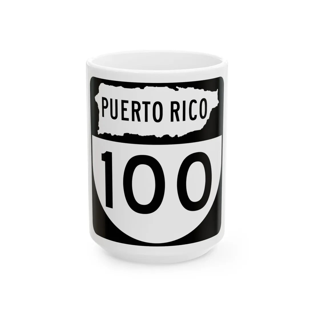 PR old 100 (Puerto Rico) (Road Sign) White Coffee Mug 15oz - Go Mug Yourself