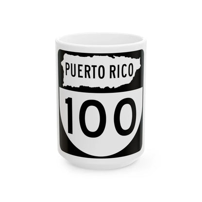 PR old 100 (Puerto Rico) (Road Sign) White Coffee Mug 15oz - Go Mug Yourself