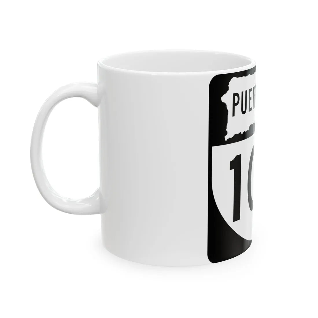 PR old 100 (Puerto Rico) (Road Sign) White Coffee Mug - Go Mug Yourself