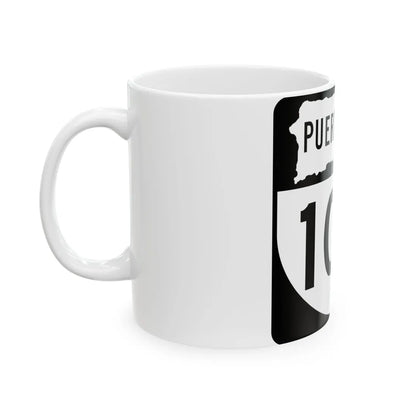 PR old 100 (Puerto Rico) (Road Sign) White Coffee Mug - Go Mug Yourself