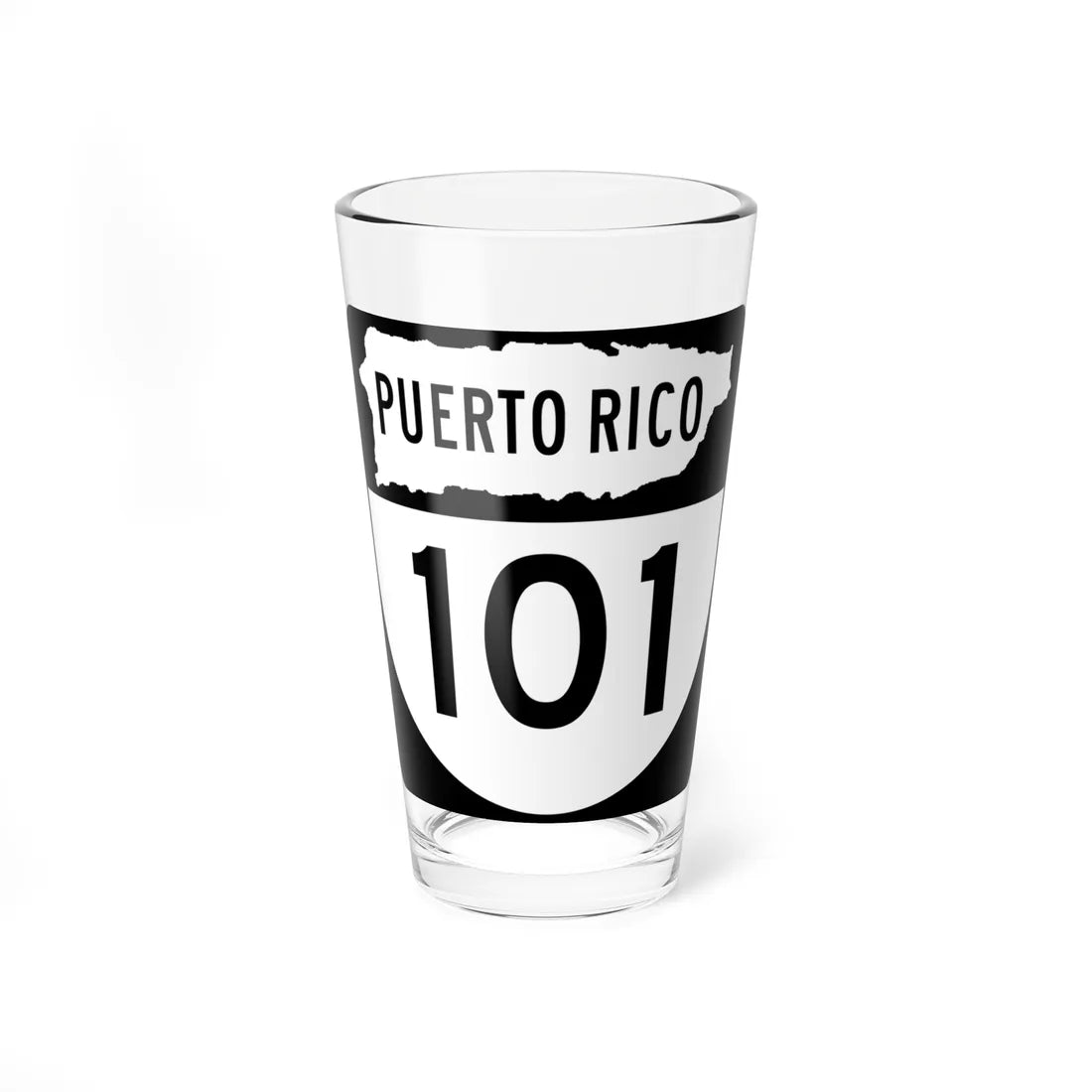 PR old 101 (Puerto Rico) (Road Sign) Pint Glass 16oz 16oz - Go Mug Yourself