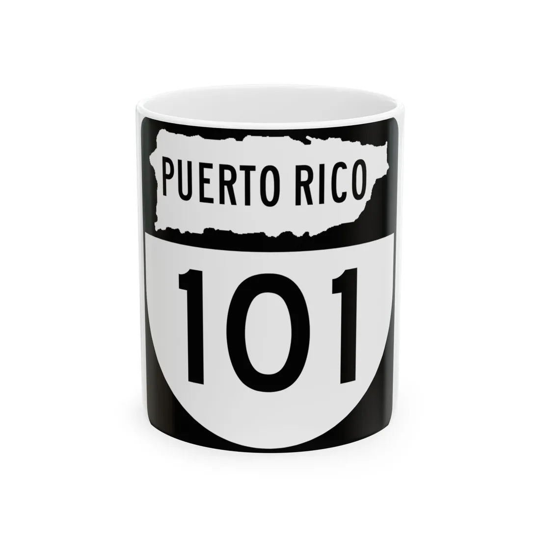 PR old 101 (Puerto Rico) (Road Sign) White Coffee Mug 11oz - Go Mug Yourself