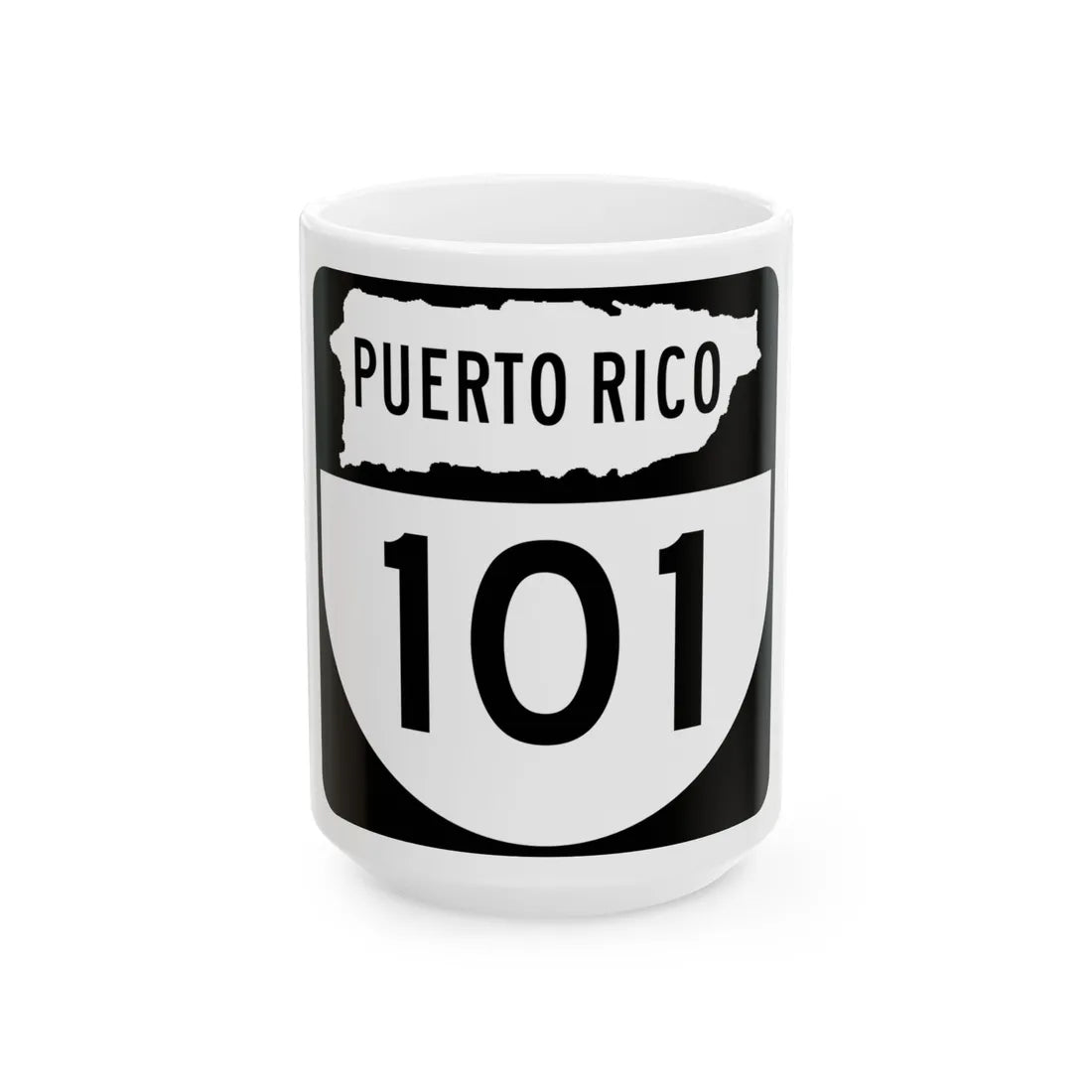 PR old 101 (Puerto Rico) (Road Sign) White Coffee Mug 15oz - Go Mug Yourself