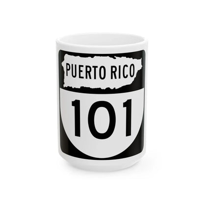 PR old 101 (Puerto Rico) (Road Sign) White Coffee Mug 15oz - Go Mug Yourself
