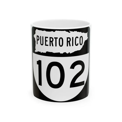 PR old 102 (Puerto Rico) (Road Sign) White Coffee Mug 11oz - Go Mug Yourself