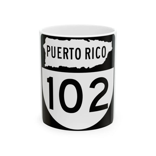 PR old 102 (Puerto Rico) (Road Sign) White Coffee Mug 11oz - Go Mug Yourself