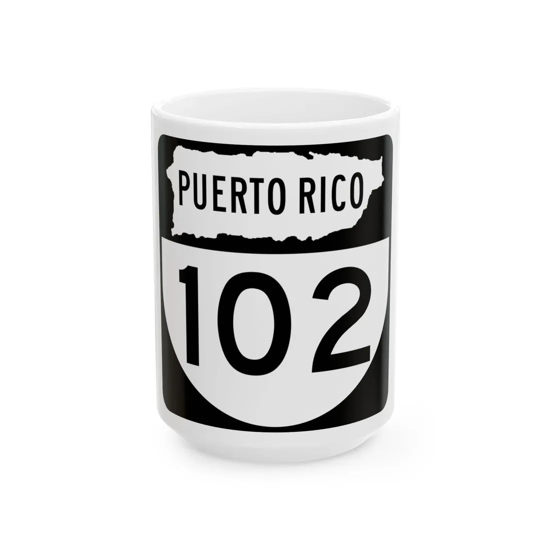 PR old 102 (Puerto Rico) (Road Sign) White Coffee Mug 15oz - Go Mug Yourself