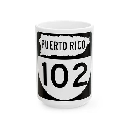 PR old 102 (Puerto Rico) (Road Sign) White Coffee Mug 15oz - Go Mug Yourself