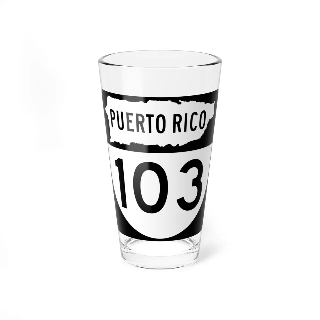 PR old 103 (Puerto Rico) (Road Sign) Pint Glass 16oz 16oz - Go Mug Yourself