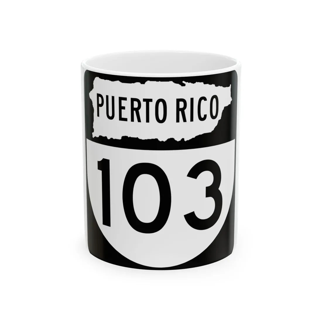 PR old 103 (Puerto Rico) (Road Sign) White Coffee Mug 11oz - Go Mug Yourself