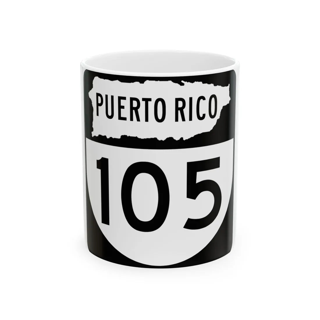 PR old 105 (Puerto Rico) (Road Sign) White Coffee Mug 11oz - Go Mug Yourself