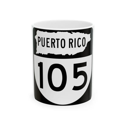 PR old 105 (Puerto Rico) (Road Sign) White Coffee Mug 11oz - Go Mug Yourself