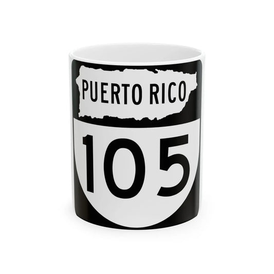 PR old 105 (Puerto Rico) (Road Sign) White Coffee Mug 11oz - Go Mug Yourself