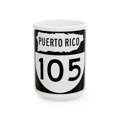 PR old 105 (Puerto Rico) (Road Sign) White Coffee Mug 15oz - Go Mug Yourself