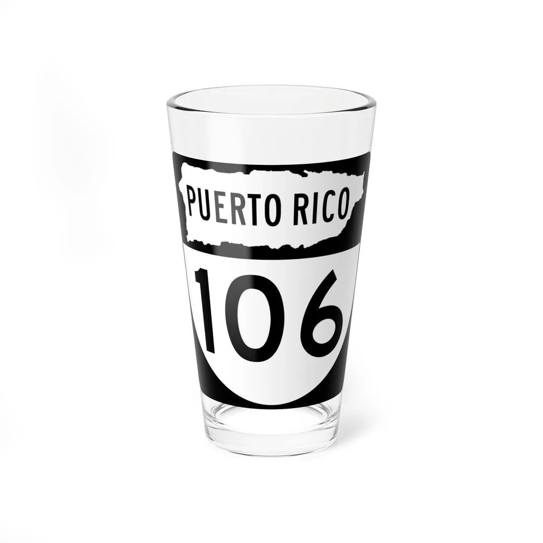 PR old 106 (Puerto Rico) (Road Sign) Pint Glass 16oz 16oz - Go Mug Yourself