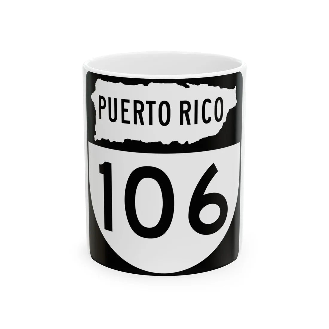 PR old 106 (Puerto Rico) (Road Sign) White Coffee Mug 11oz - Go Mug Yourself