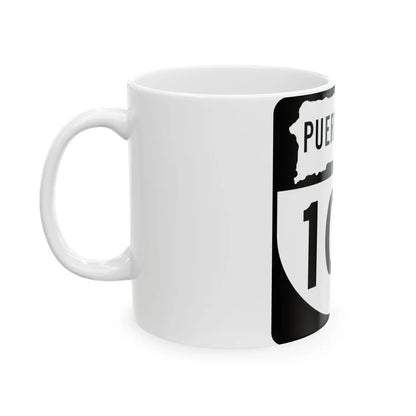 PR old 107 (Puerto Rico) (Road Sign) White Coffee Mug - Go Mug Yourself