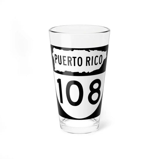 PR old 108 (Puerto Rico) (Road Sign) Pint Glass 16oz 16oz - Go Mug Yourself