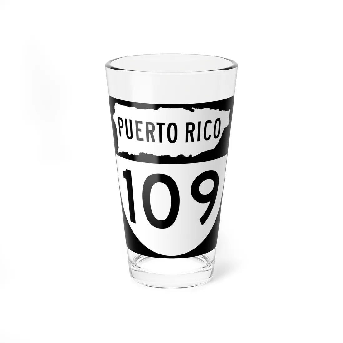 PR old 109 (Puerto Rico) (Road Sign) Pint Glass 16oz 16oz - Go Mug Yourself
