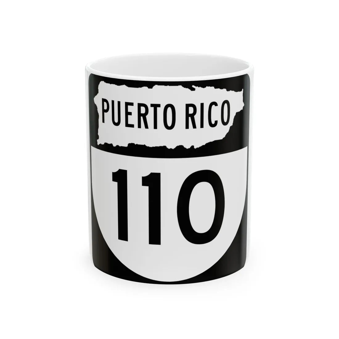 PR old 110 (Puerto Rico) (Road Sign) White Coffee Mug 11oz - Go Mug Yourself