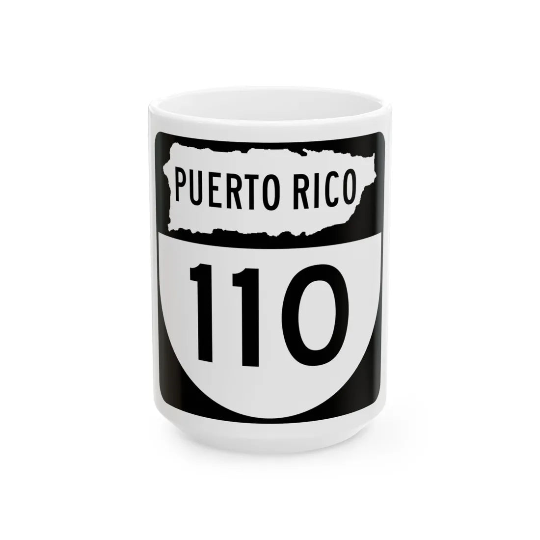 PR old 110 (Puerto Rico) (Road Sign) White Coffee Mug 15oz - Go Mug Yourself