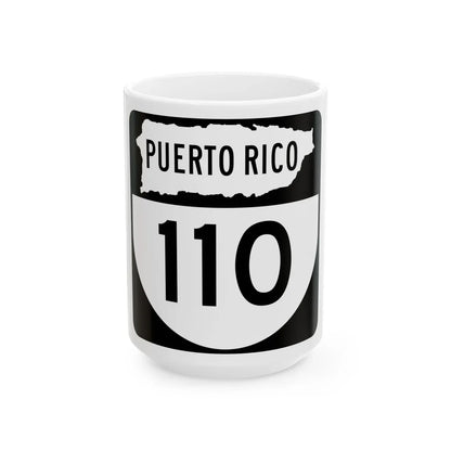 PR old 110 (Puerto Rico) (Road Sign) White Coffee Mug 15oz - Go Mug Yourself